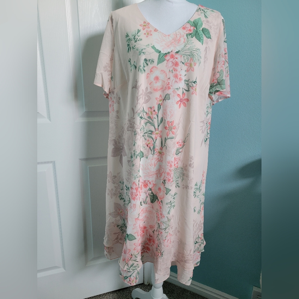 New Pale Pink Floral Dress